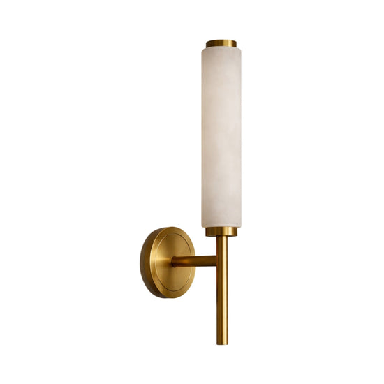 Noctera LED Alabaster Column Wall Light - Brushed Brass