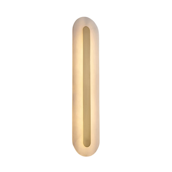Averra LED Large Oval Alabaster Wall Light - Brass