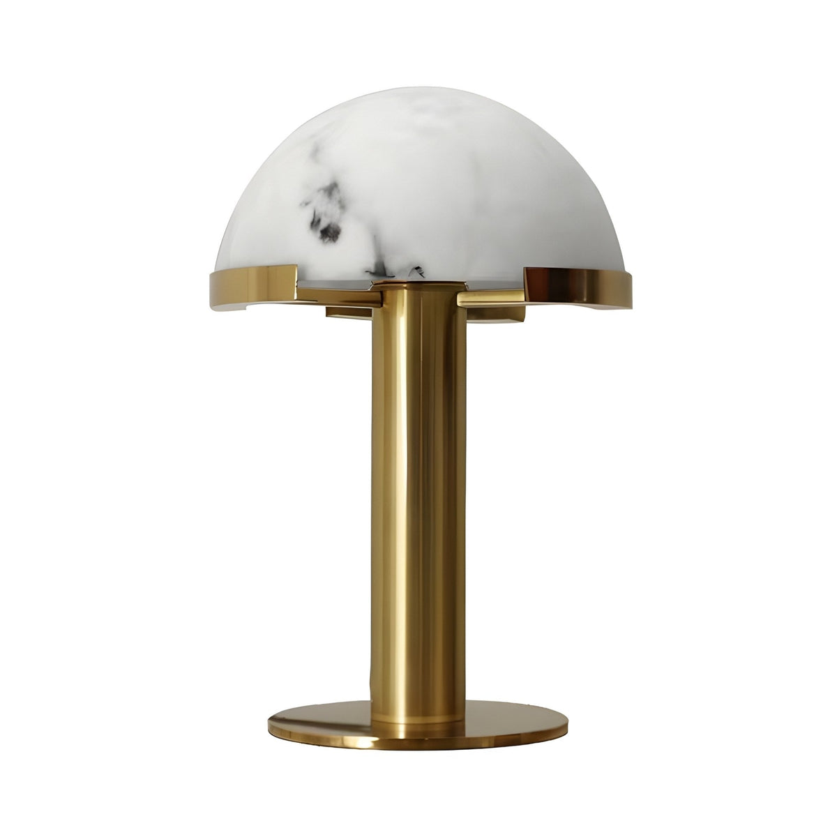 Noctelis Alabaster Dome Table Lamp - Brushed Brass