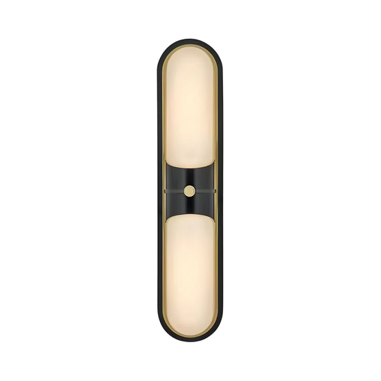 Lunaris LED Capsule Alabaster Wall Light - Black & Brass