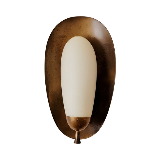 Orlisse LED Sculpted Alabaster Wall Light - Brushed Bronze