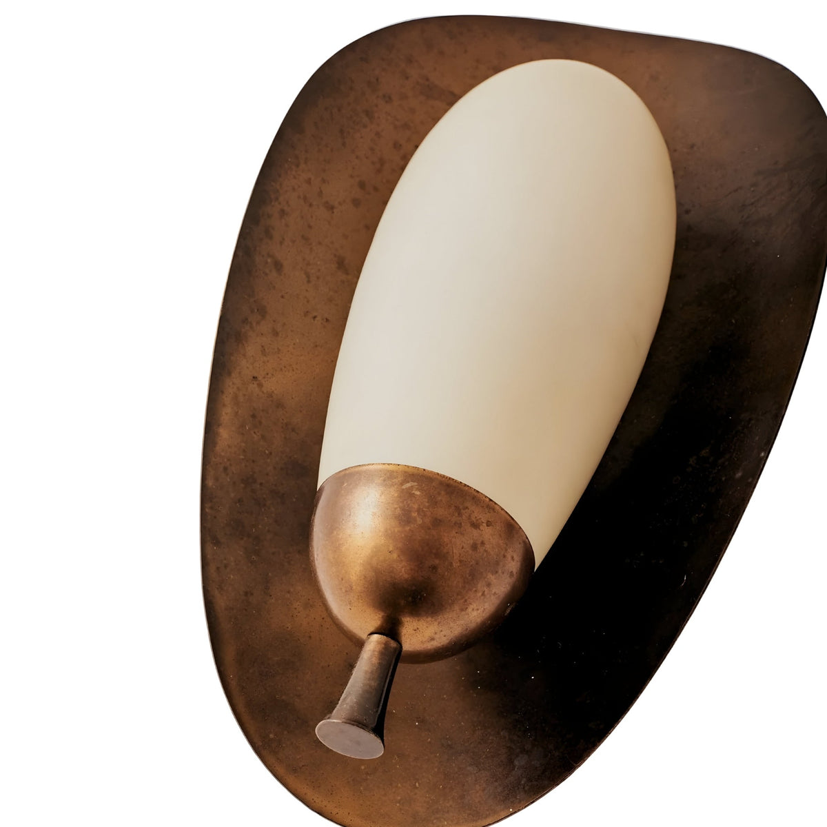 Orlisse LED Sculpted Alabaster Wall Light - Brushed Bronze