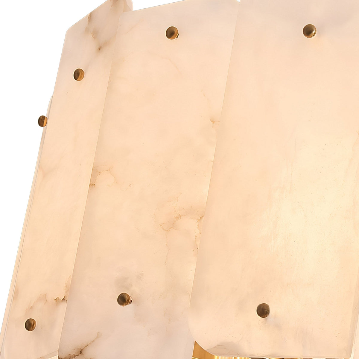Caldrin 8 Light Tiered Panel Alabaster Chandelier - Soft White & Brass