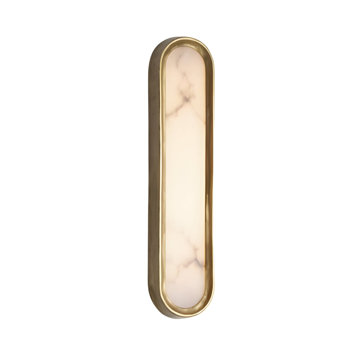 Aurex LED Vertical Alabaster Wall Light - Brushed Brass