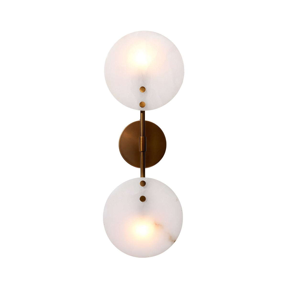 Althia LED Alabaster Wall Light - Brushed Brass & Soft White