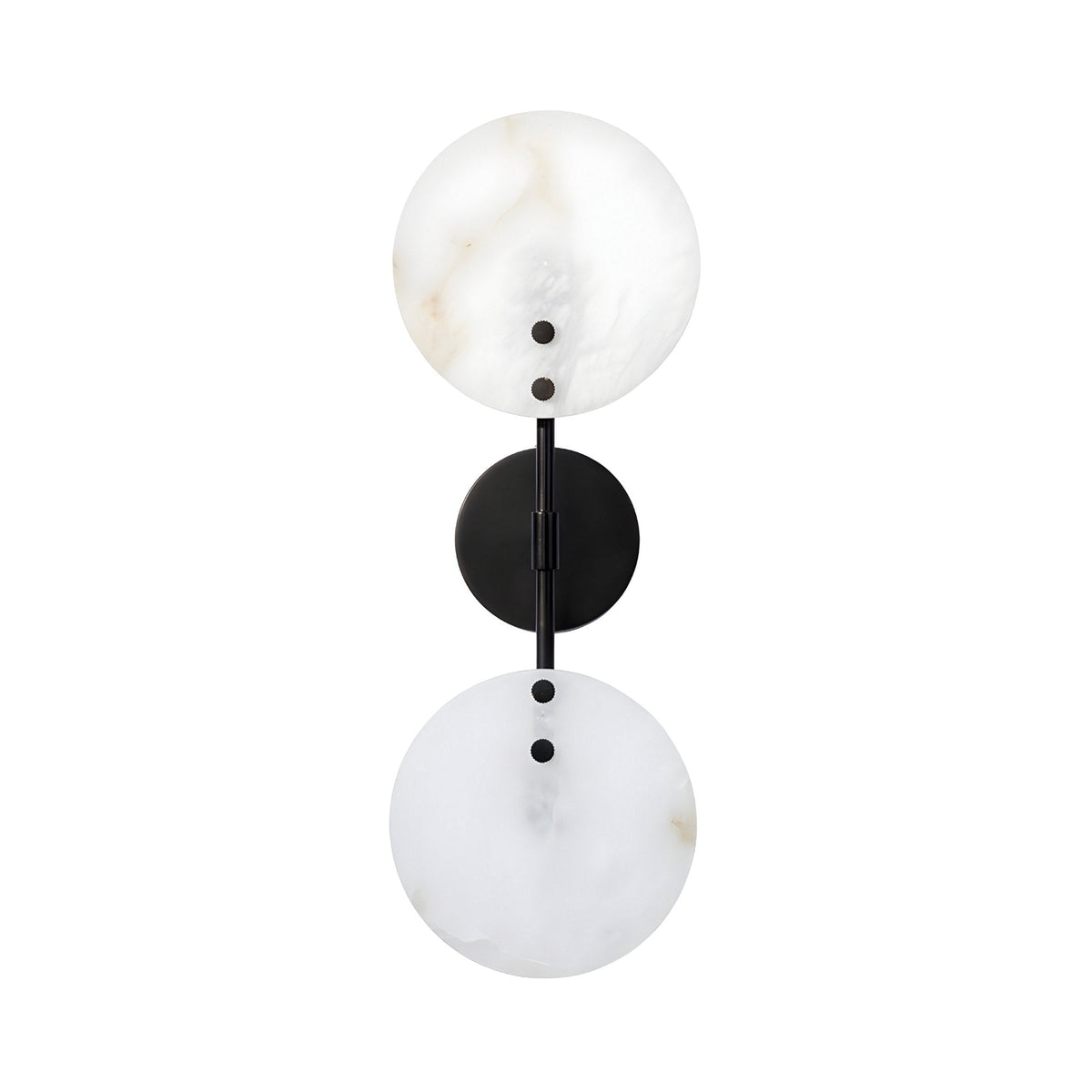 Althia LED Alabaster Wall Light - Matte Black & Soft White