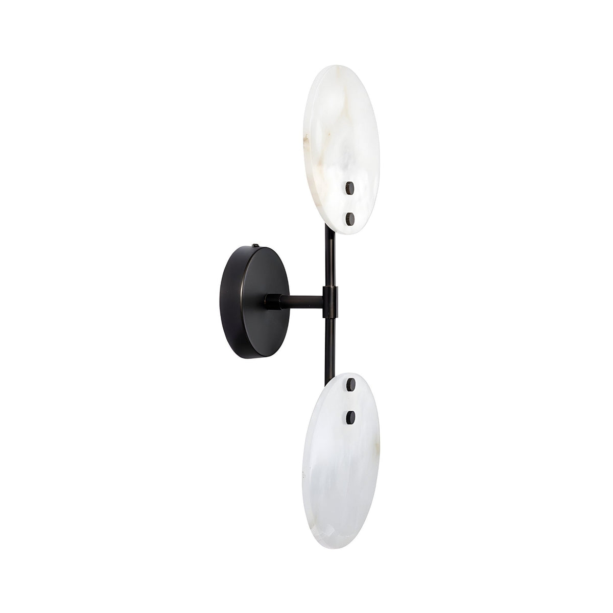 Althia LED Alabaster Wall Light - Matte Black & Soft White