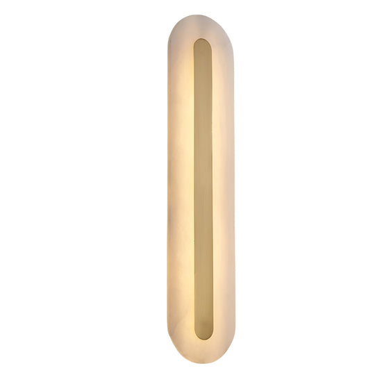Averra LED Alabaster Wall Light 800mm - Soft White & Brass