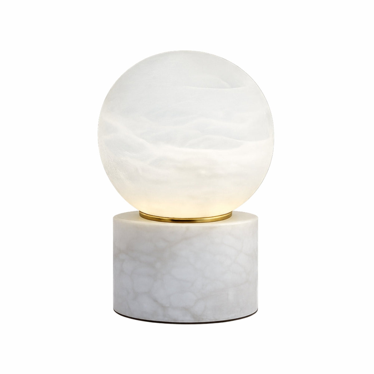 Aurion LED Small Globe Alabaster Table Lamp - Soft White