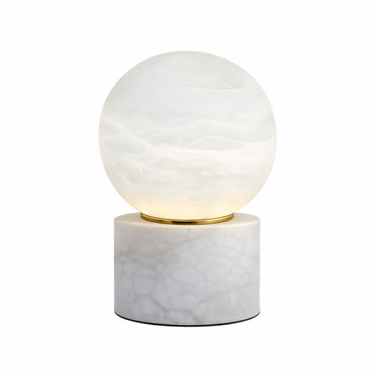Aurion LED Small Globe Alabaster Table Lamp - Soft White