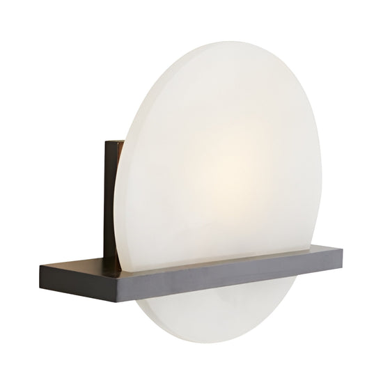Caldris LED Circular Alabaster Wall Light - Matt Black