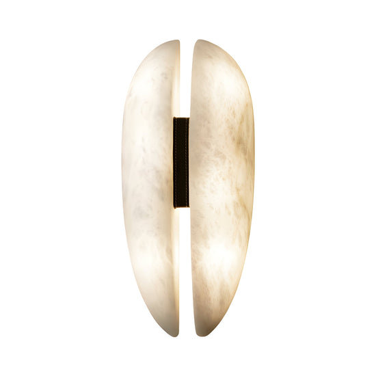 Majorae Large Split Alabaster LED Wall Light - Matt Black