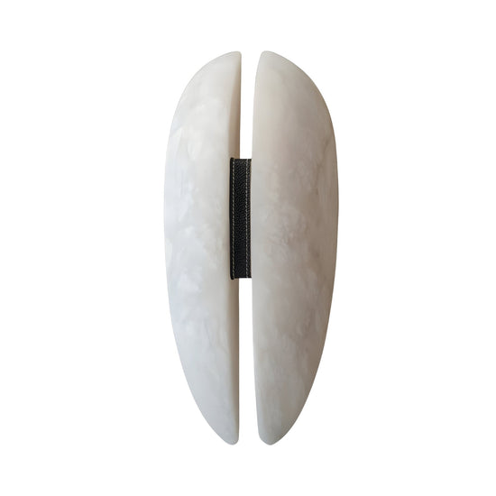 Majorae Large Split Alabaster LED Wall Light - Matt Black