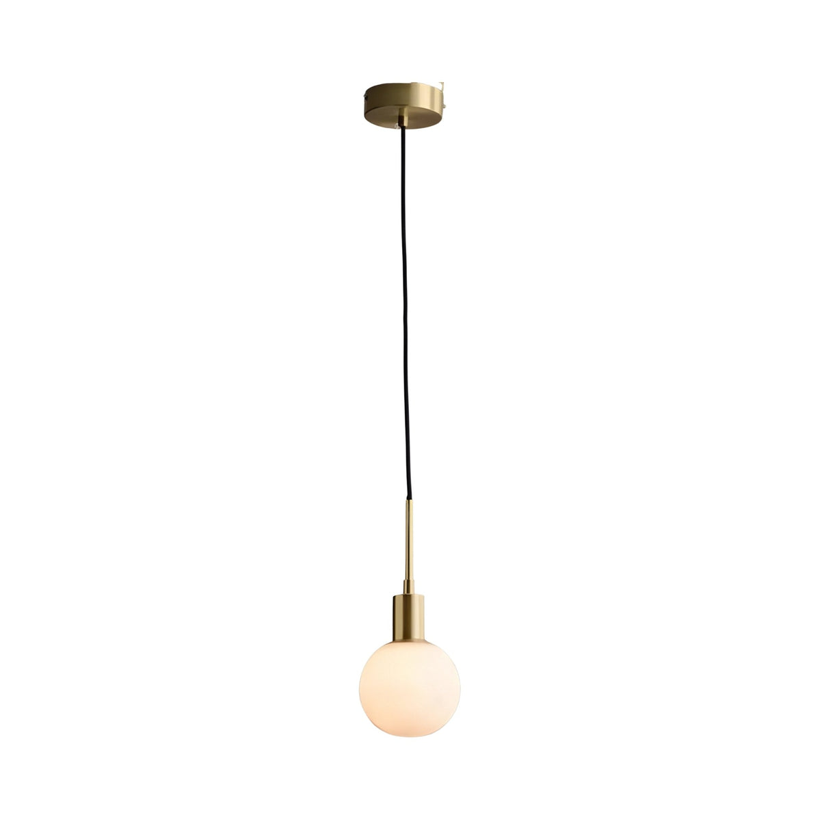 Astra 1 Light Alabaster Pendant Light - Soft White & Brushed Brass