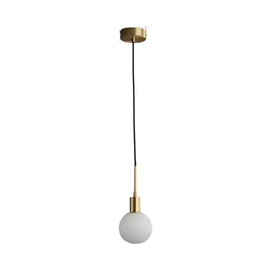 Astra 1 Light Alabaster Pendant Light - Soft White & Brushed Brass