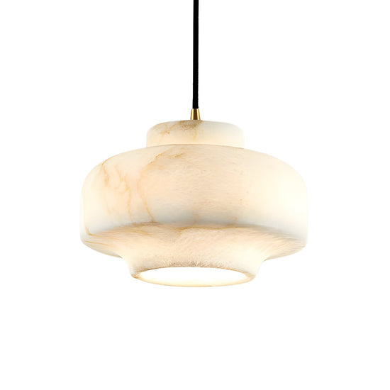 Doreth Small Dome Alabaster Pendant Light - Brushed Brass
