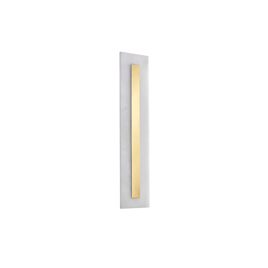 Averra LED Small Rectangle Alabaster Wall Light - Soft White & Brass