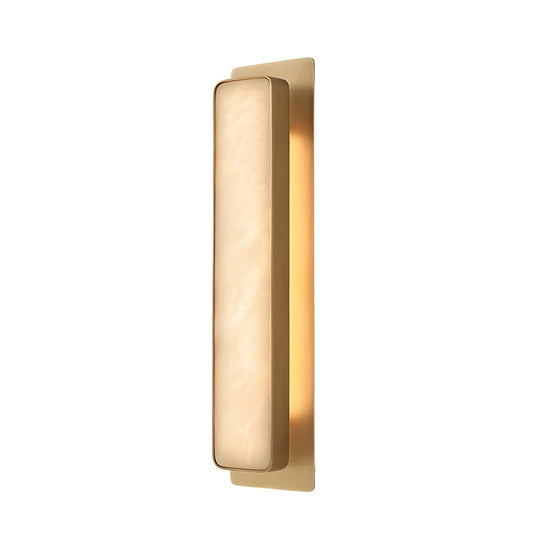 Astrielle LED Vertical Alabaster Wall Light - Brushed Brass