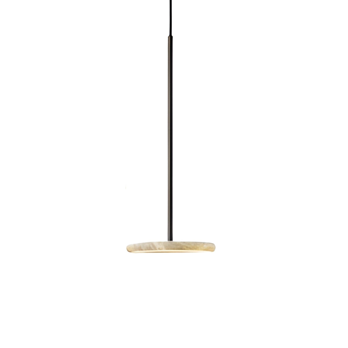 Xarelix LED Floating Disc Alabaster Pendant Light - Matt Black
