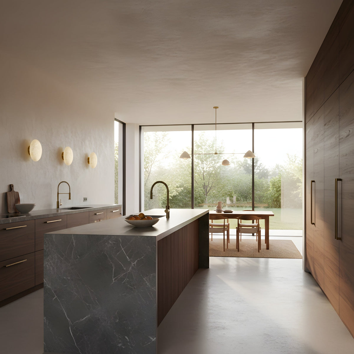 Solenne LED Halo Alabaster Wall Light