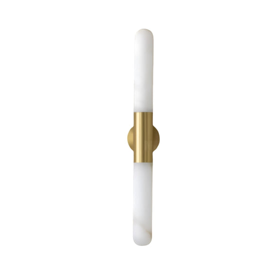 Averin LED Alabaster Wall Light - Brushed Brass