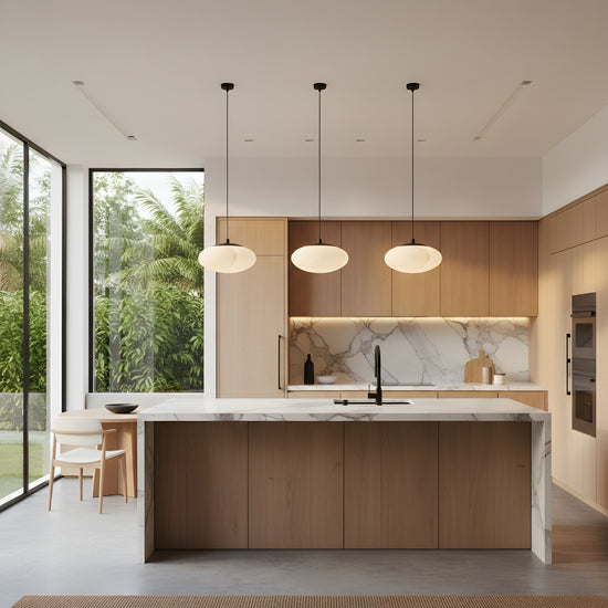 Solenne Alabaster Orb Pendant Light - Matt Black