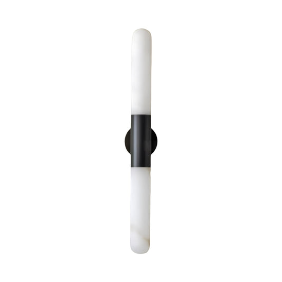 Averin LED Alabaster Wall Light - Matte Black