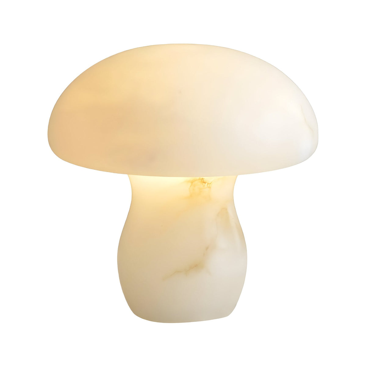 Morfia Large Mushroom Alabaster Table Lamp - Natural Brass