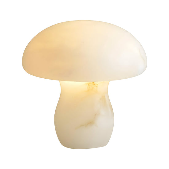 Morfia Large Mushroom Alabaster Table Lamp - Natural Brass