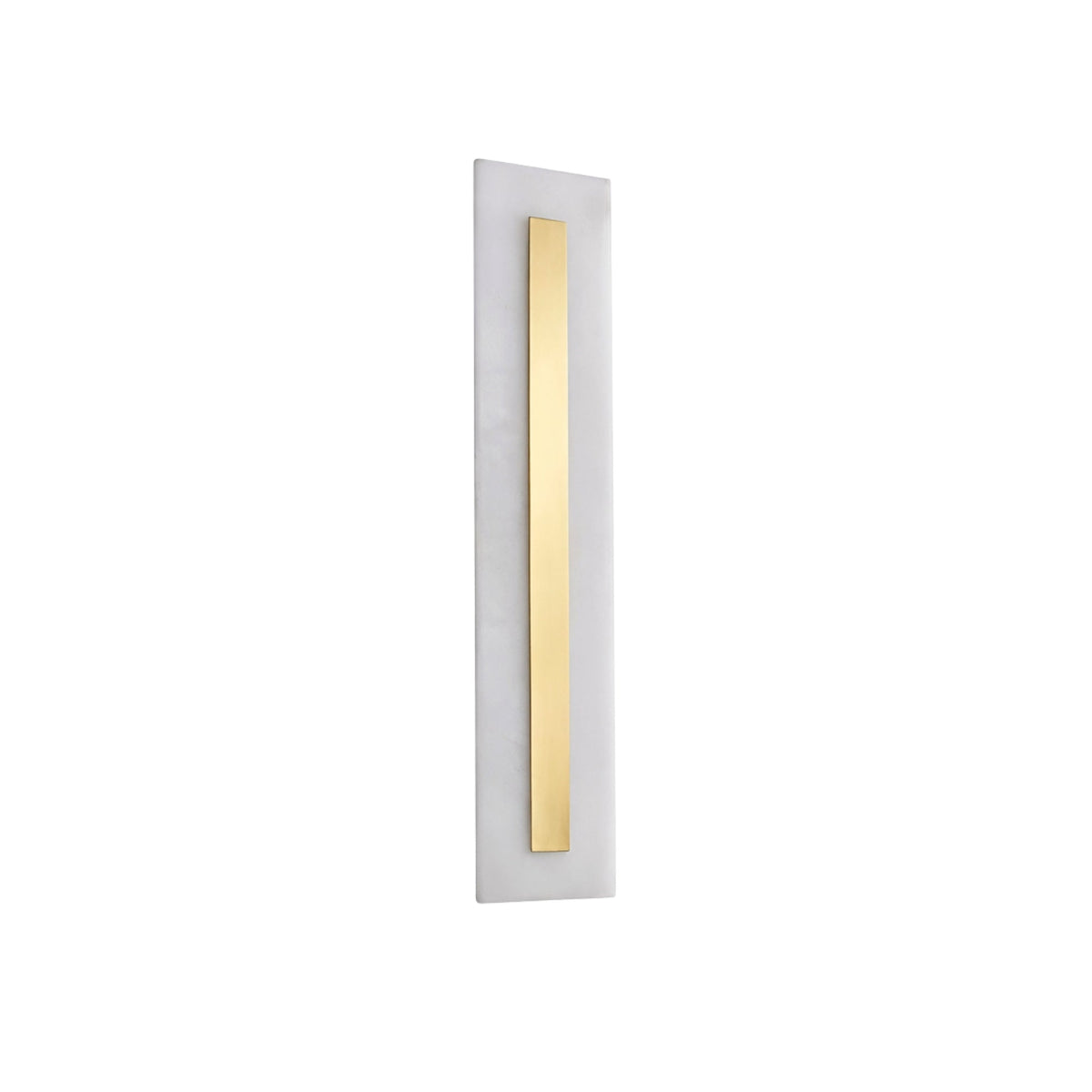 Averra LED Medium Rectangle Alabaster Wall Light - Soft White & Brass