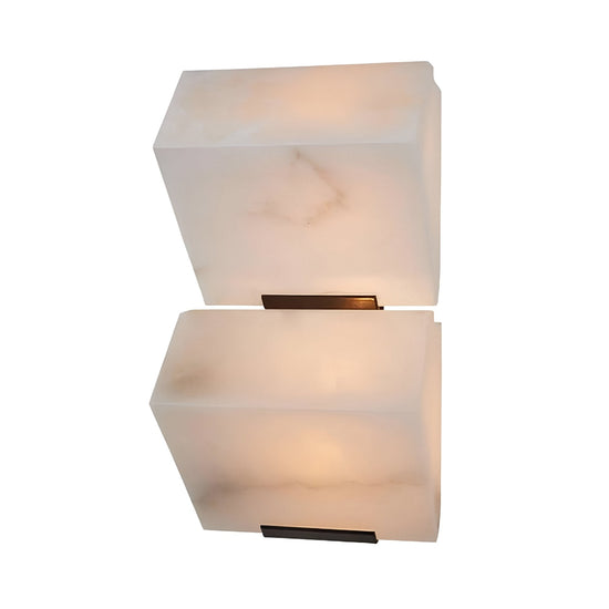 Glorina LED Stacked Alabaster Wall Light Small - Soft White