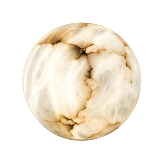Zavero Alabaster Orb Table Lamp - Soft White