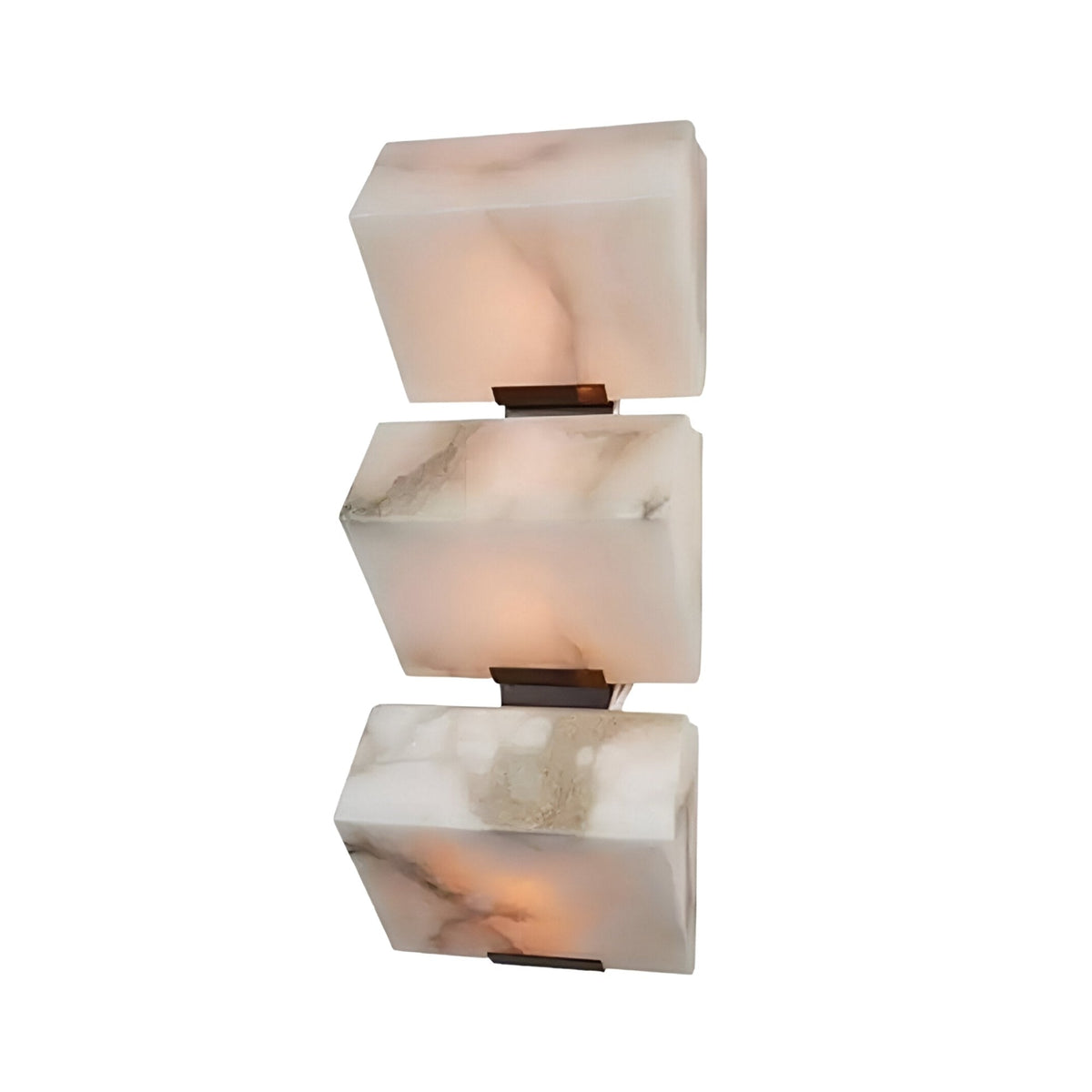 Glorina LED Stacked Alabaster Wall Light - Matt Black