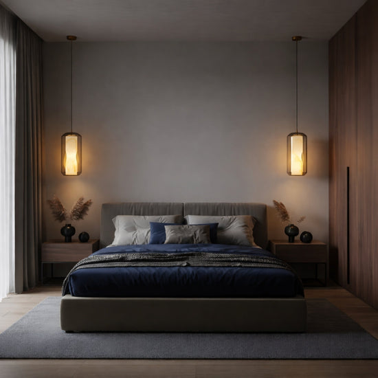 Vale Faceted Alabaster Pendant Light - Soft White