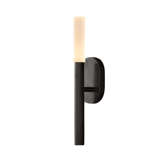 Aurelian LED Alabaster Column Wall Light - Matte Black
