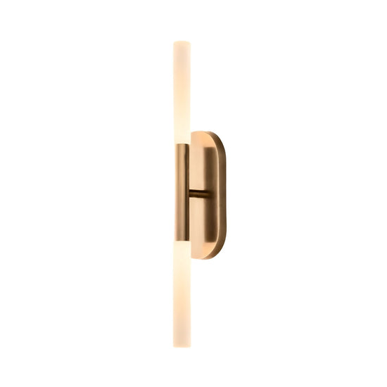Aurelian LED Double Column Alabaster Wall Light - Brushed Brass