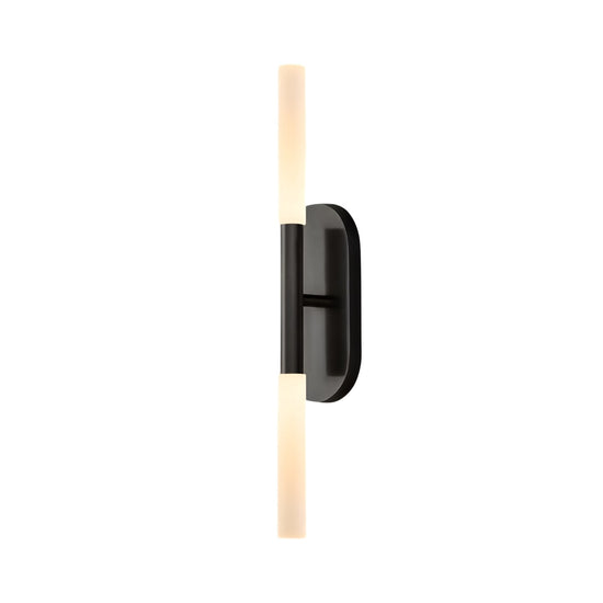 Aurelian LED Double Column Alabaster Wall Light - Matt Black