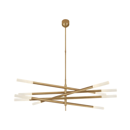 Aurelian LED Layered Arms Alabaster Chandelier - Brushed Brass