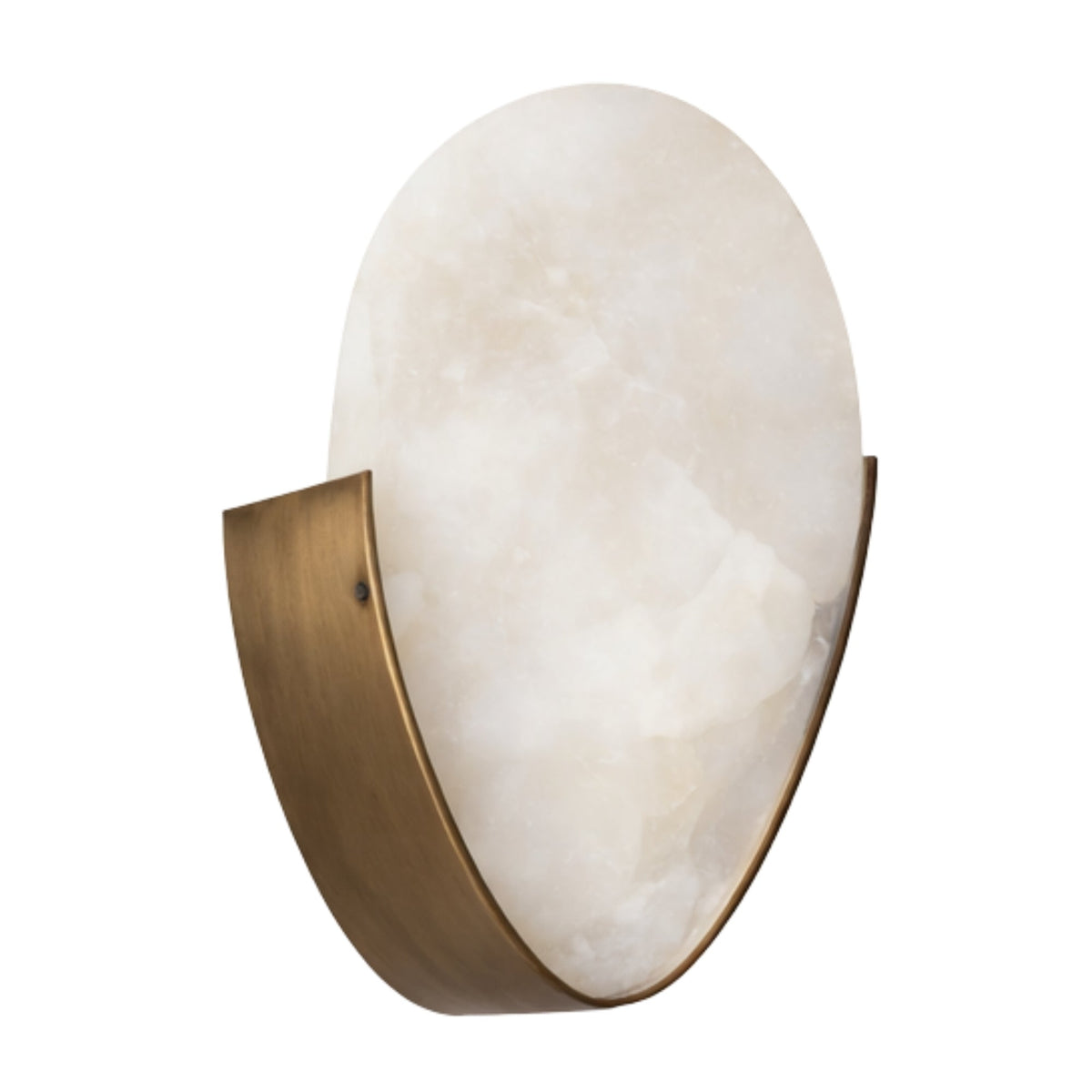 Calera LED Large Oval Alabaster Wall Light - Brushed Brass