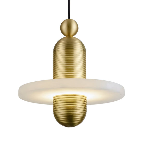 Nyxara LED Tiered Alabaster Pendant Light - Soft White & Gold