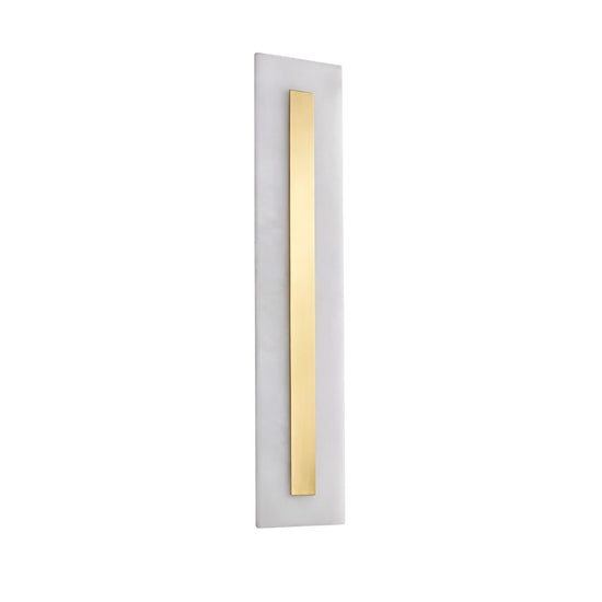 Averra LED Large Rectangle Alabaster Wall Light - Soft White & Brass