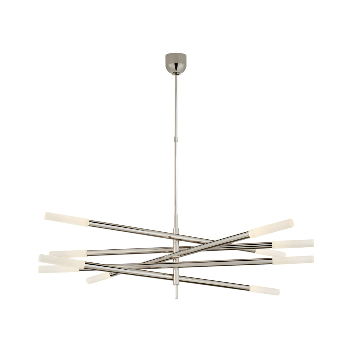 Aurelian LED Layered Arms Alabaster Chandelier - Satin Nickel
