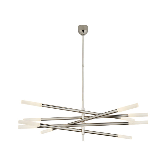 Aurelian LED Layered Arms Alabaster Chandelier - Satin Nickel