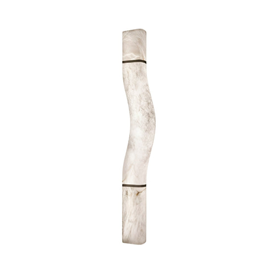 Zarune LED Sculpted Curve Alabaster Wall Light - Matte Black