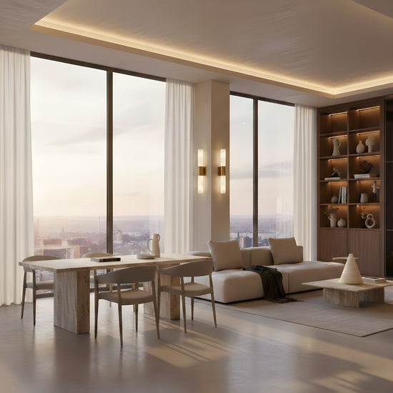 Fiora LED Alabaster Wall Light - Brushed Brass