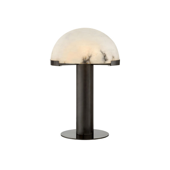 Noctelis Alabaster Dome Table Lamp - Soft White & Black