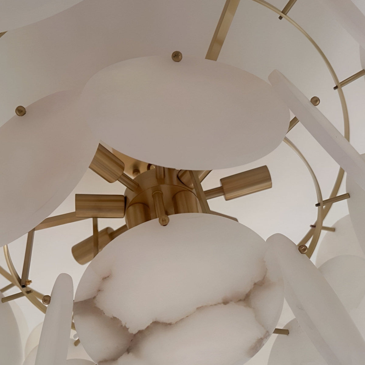 Solyra 21 Light 4 Tier Petal Alabaster Chandelier - Soft White