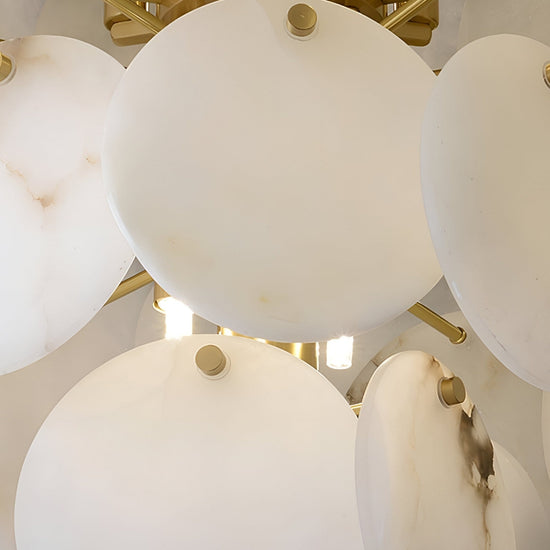 Solyra 15 Light 3 Tier Petal Alabaster Chandelier - Soft White