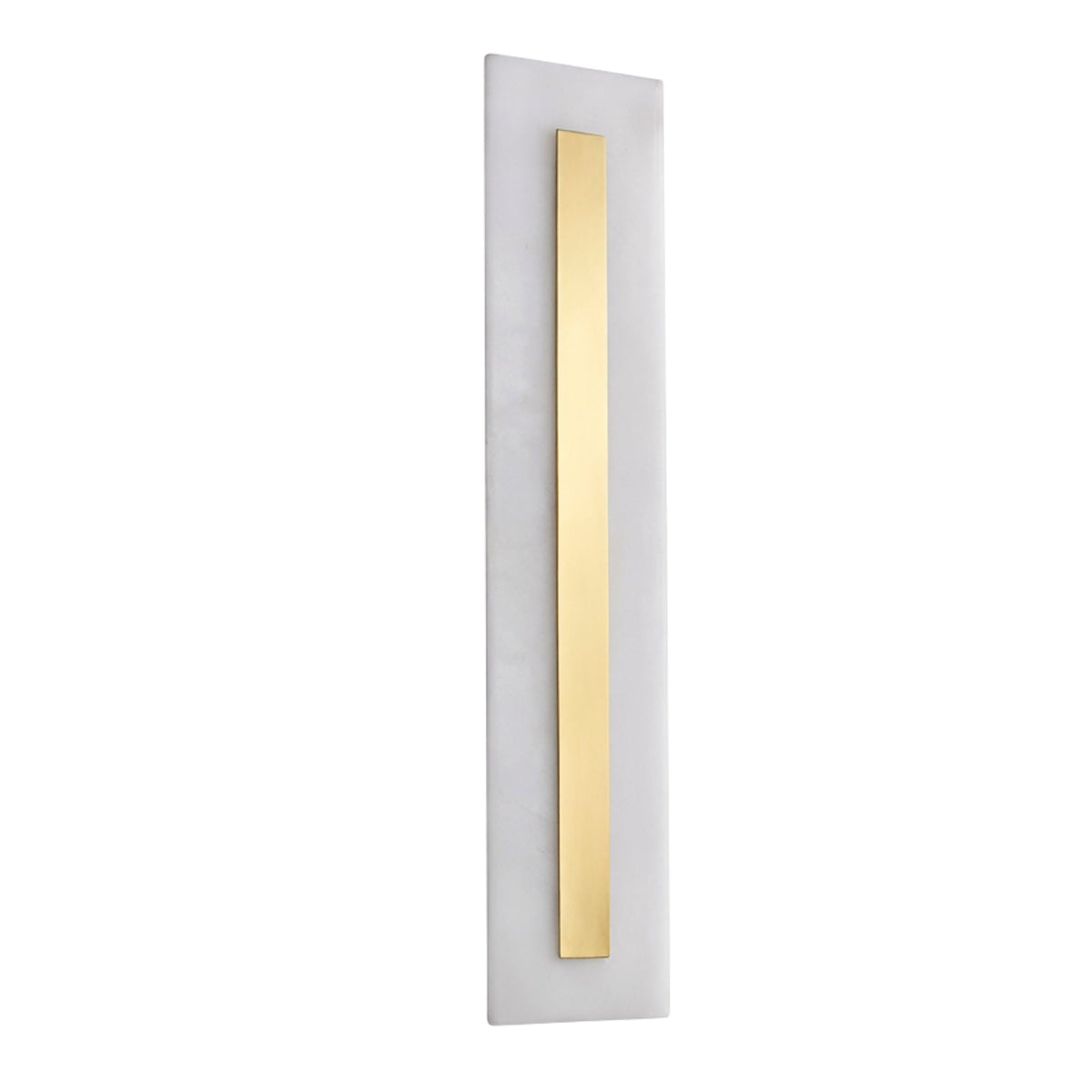 Averra LED Extra Large Rectangle Alabaster Wall Light - Soft White & Brass