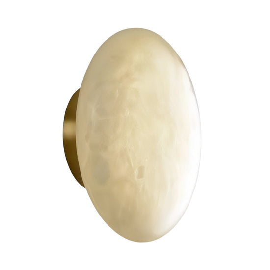 Solenne LED Halo Alabaster Wall Light - Brushed Brass